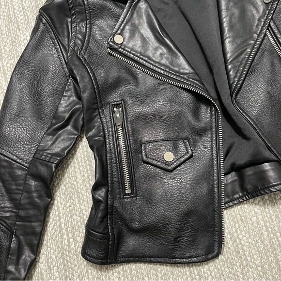 Blank NYC Women’s Faux Leather Black Moto Jacket Size XS - Picture 8 of 15